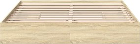 vidaXL Πλαίσιο Κρεβατιού με συρτάρια Sonoma Δρυς 200x200εκ. Επεξ. Ξύλο