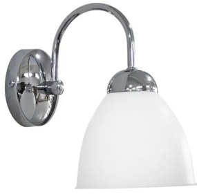 Απλίκα Φωτιστικό Μπάνιου BATHROOM AS-30AP OVO NIKEL-Λευκό 31-1195 Heronia-31-1195-Λευκό-Ασημί 31-1195