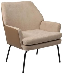 Πολυθρόνα Kieran ύφασμα καφέ-πόδι μαύρο 77x69x82.5εκ 77x69x82.5 εκ.