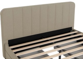 Κρεβάτι διπλό Veloty ύφασμα μπεζ με συρτάρια 150x200εκ 160x212.5x92 εκ.