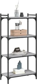vidaXL Βιβλιοθήκη 4 Επιπέδων Γκρι Sonoma 60x30x120 εκ. Επεξεργ. Ξύλο