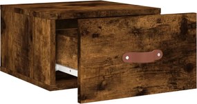 vidaXL Κομοδίνο Επιτοίχιο Καπνιστή Δρυς 35 x 35 x 20 εκ.