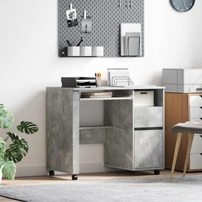 vidaXL Γραφείο Υπολογιστή Concrete Grey Γκρι concrete Μοριοσανίδα Μεσαίο