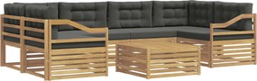 vidaXL Σειρά Καναπέ Εξωτερικού 7 pcs Άσπρο και Ανθρακί Πολυεστέρας