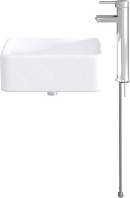 vidaXL Λεκάνη μπάνιου Χρωμέ 49 x 37 x 14 cm Μέταλλο