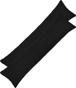 vidaXL Κάλυμμα Μαξιλαριού 2 pcs HEERLEN Μαύρο 40 x 145 εκ. Μπουκλέ