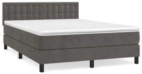 ΚΡΕΒΑΤΙ BOXSPRING ΜΕ ΣΤΡΩΜΑ ΣΚΟΥΡΟ ΓΚΡΙ 140X200 ΕΚ. ΒΕΛΟΥΔΙΝΟ 3141546