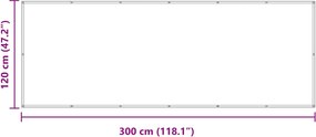 vidaXL Οθόνη Μπαλκονιού Μπορντό 120 x 300 cm