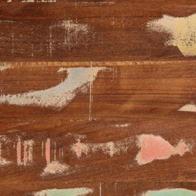 Τραπεζάκι σαλονιού πολύχρωμο 90x50x36cm Ξύλο μασίφ αναγεννημένο - Πολύχρωμο