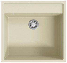 vidaXL Νεροχύτης με Οπή Υπερχείλισης Μπεζ Γρανιτένιος