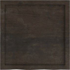 vidaXL Επιφάνεια Τραπεζιού Σκούρο Καφέ 60x60x(2-4)εκ Επεξ. Μασίφ Δρυς