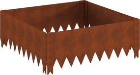 vidaXL Περίγραμμα γκαζόν 4 τμχ. 60 x 60 x 20 εκ Ατσάλι Σκ rusty