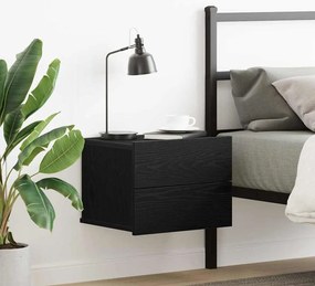 vidaXL Κομοδίνο Μαύρο Δρύς 40x30x30 εκ Επεξεργασμένο Ξύλο