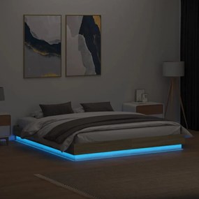 Πλαίσιο Κρεβατιού με LED Sonoma δρυς 180x200 εκ. - Καφέ