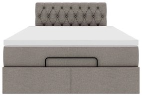 vidaXL Οθωμανικό κρεβάτι με στρώμα Taupe 120x190 cm Ύφασμα