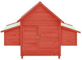 vidaXL Κοτέτσι Κόκκινο &amp; Λευκό 150x96x110 εκ. από Μασίφ Ξύλο Ελάτης