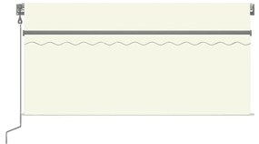Τέντα Συρόμενη Αυτόματη με Σκίαστρο Κρεμ 3 x 2,5 μ. - Κρεμ