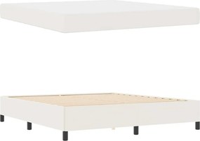 vidaXL Σκελετός Κρεβατιού με στρώμα Κρεμ 180 x 200 cm ύφασμα