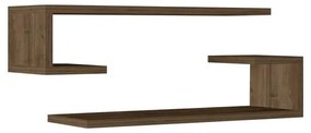 Ραφιέρα τοίχου Eldo σετ 2τεμ μελαμίνη σε καρυδί απόχρωση 60x19.6x15εκ 60x19.6x15 εκ.