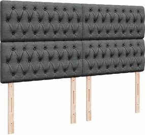 vidaXL Κρεβάτι Boxspring με Στρώμα Σκούρο Γκρι 180x200 εκ Υφασμάτιν
