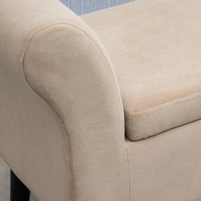 HOMCOM ταπετσαρισμένος πάγκος με αποθηκευτικό χώρο, σεντούκι-πάγκος με μπράτσα, ύψος καθίσματος 46 cm, βελούδινο πολυεστέρας, 111,5 x 41 x 65 cm, μπεζ