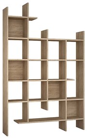 Βιβλιοθήκη Manco Megapap χρώμα φυσικό οξιάς 122x25,5x188εκ.