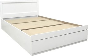 Κρεβάτι Olympus pakoworld με συρτάρι σε λευκή απόχρωση 100x200εκ