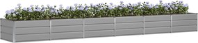 vidaXL Γλάστρα Ανοιχτό γκρι 480 x 80 x 45 cm Ατσάλι