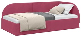 vidaXL Κρεβάτι Γωνίας με κεφαλάρι Μπορντό 90 x 200 cm Βελούδο