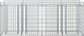 vidaXL Ανασηκωμένο κρεβάτι gabion 2 pcs Ασημί