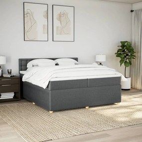 ΚΡΕΒΑΤΙ BOXSPRING ΜΕ ΣΤΡΩΜΑ ΣΚΟΥΡΟ ΓΚΡΙ 200X200 ΕΚ. ΥΦΑΣΜΑΤΙΝΟ 3289878