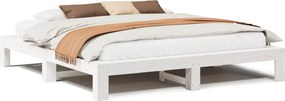 vidaXL Σκελετός Κρεβ. Χωρίς Στρώμα Λευκό 200x200 εκ Μασίφ Πεύκο