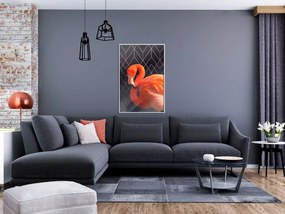 Αφίσα - Orange Flamingo - 30x45 - Μαύρο - Χωρίς πασπαρτού