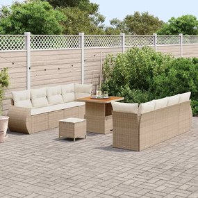 vidaXL Σετ Καναπέ Κήπου 11 pcs Μπεζ συνθετικό ρατάν