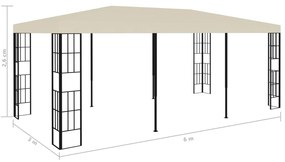 vidaXL Κιόσκι Κρεμ 3 x 6 μ.