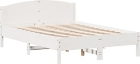 vidaXL Σκελετός Κρεβ. Χωρίς Στρώμα Λευκό 140x200 εκ Μασίφ Πεύκο