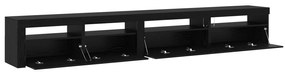 vidaXL Σετ 3 Κιβωτίων Τηλεόρασης  με LED Φώτα Μαύρη Δρυός Επεξεργασμένο Ξύλο