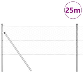 vidaXL Εξάγωνος Φράχτης 0.6x25 m Γαλβανισμένος Χάλυβας