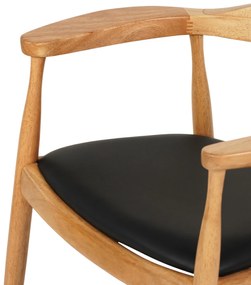 ΠΟΛΥΘΡΟΝΑ ΤΡΑΠΕΖΑΡΙΑΣ ADOR HM9948.01 RUBBERWOOD ΣΕ ΟΑΚ ΚΑΙ ΜΑΥΡΟ PU 62x54x76,5Υεκ