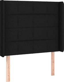 vidaXL Κρεβάτι Boxspring με Στρώμα &amp; LED Μαύρο 90x190 εκ. Υφασμάτινο
