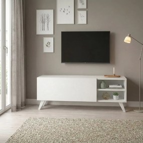 Έπιπλο τηλεόρασης Space Megapap χρώμα λευκό 120x30x42εκ.