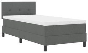 vidaXL Κρεβάτι με Στρώμα Σκούρο Γκρι 90x200 εκ Ύφασμα