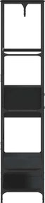 vidaXL Κρεμάστρα Ρούχων με Ράφια Μαύρη από Επεξεργασμένο Ξύλο