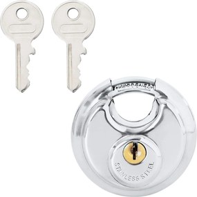 vidaXL Κλειδώματα Discus με Κλειδιά Ασημί Ανοξείδωτο ατσάλι