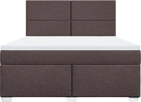 vidaXL Κρεβάτι Boxspring με Στρώμα Σκούρο Καφέ 180x200 εκ Υφασμάτινο