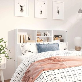 vidaXL Κεφαλάρι Με Αποθηκευτικό Χώρο Λευκό 120 x 19 x 103,5 εκ.