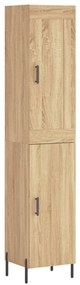 vidaXL Μπουφές Sonoma δρυς 34,5 x 34 x 180 εκ. από Επεξεργασμένο Ξύλο