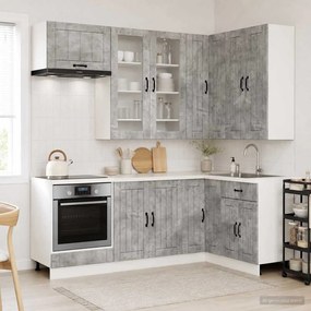 vidaXL Μονάδα κουζίνας LUCCA 8 pcs Γκρι Σκυροδέματος
