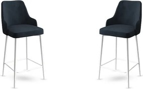 Σκαμπό Μπαρ 2τμχ Ανθρακί / Λευκό ENOX 45x43x105