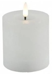 Κορμός Λευκό Διακοσμητικό Φωτιστικό Κερί LED σε Λευκό Χρώμα 7,5x8εκ